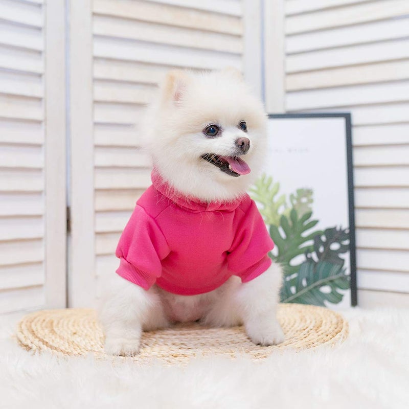 KOOLTAIL Basic Dog Hoodie - Soft & Warm Dog Hoodie Sweater with Leash Hole and Pocket, Dog Winter Coat, Cold Weather Clothes Sweatshirt for Small Medium Large Dogs Puppy Cat Boys Girls Deep Pink M - Image 5